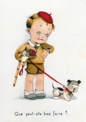 Un petit gar&ccedil;on et son chiot amoureux
